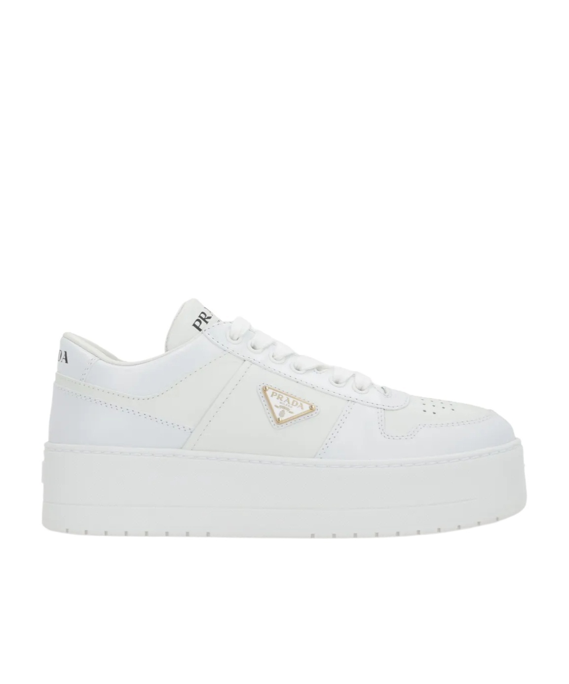 Prada Round Head Low-cut Casual Shoes In White