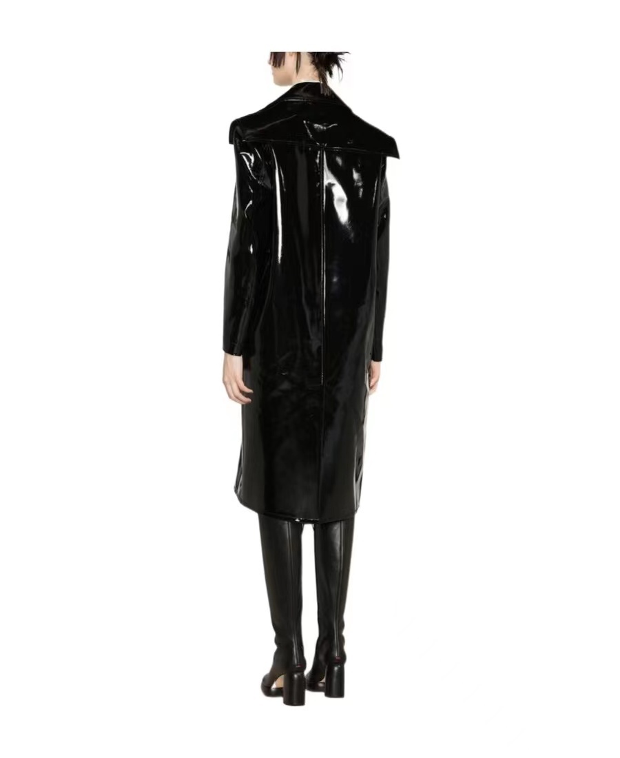 RAF SIMONS DOUBLE-BREASTED LAPEL LONG OVERCOAT