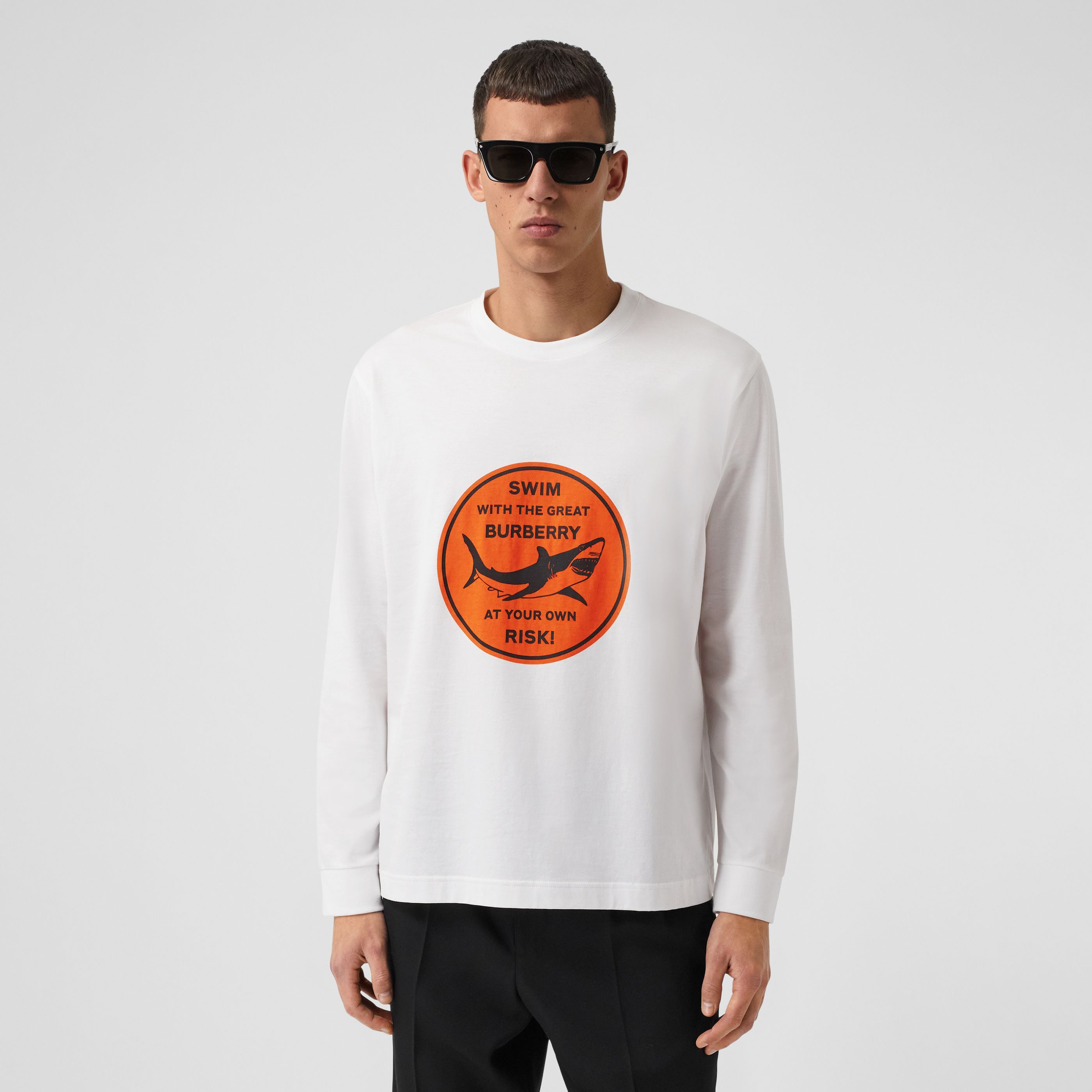 Burberry Shark-print T-shirt In White