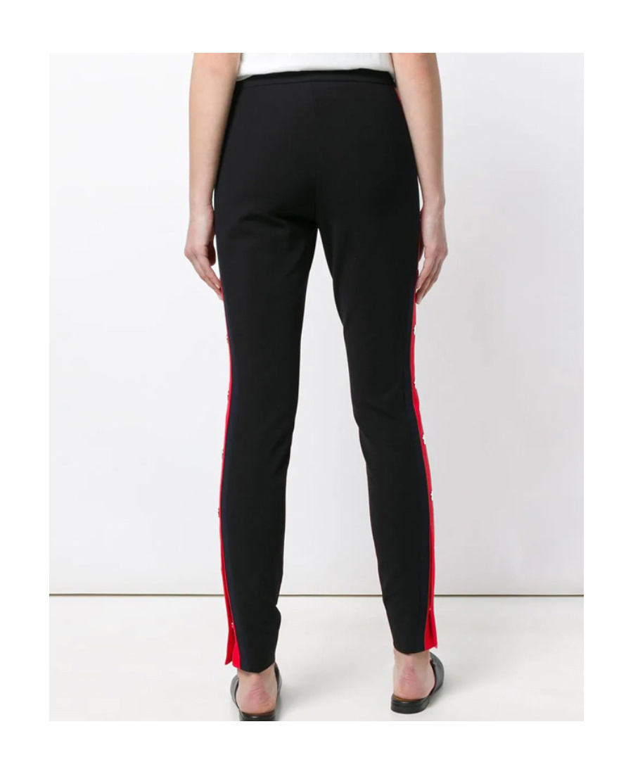 Gucci Black Side-striped Casual Pants In Black