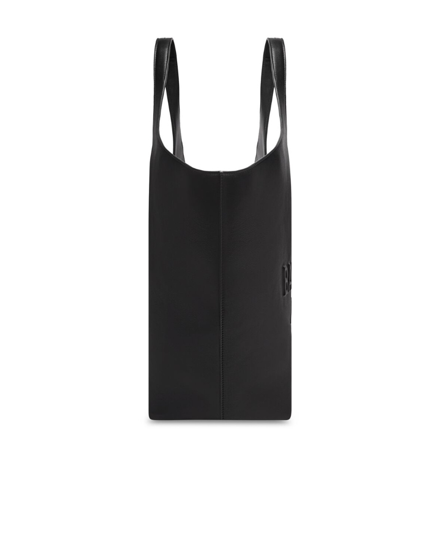 Balenciaga Woman Black Leather Medium Mary-kate Shopping Bag In Black