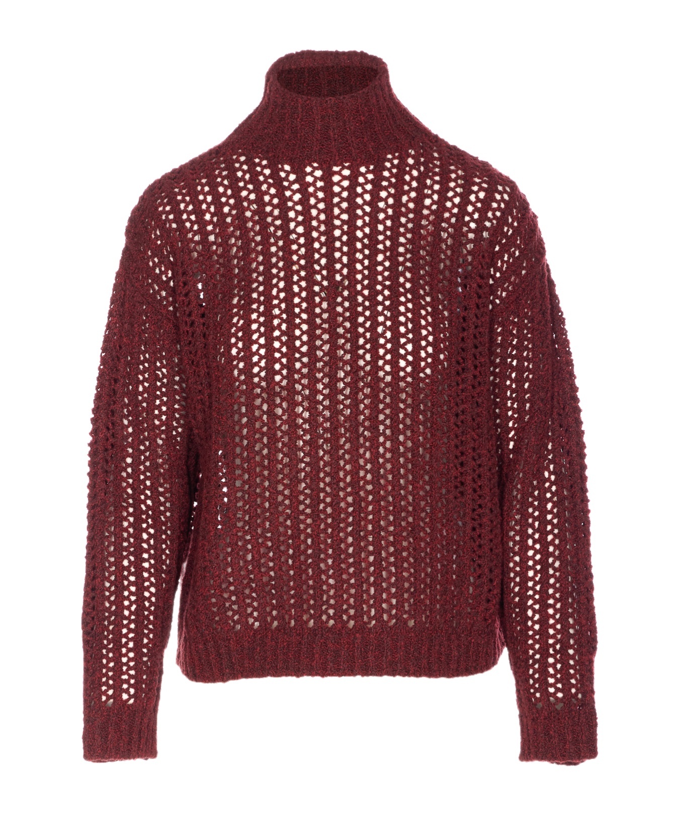 Max Mara Quaglia Openwork Jumper In Burgundy