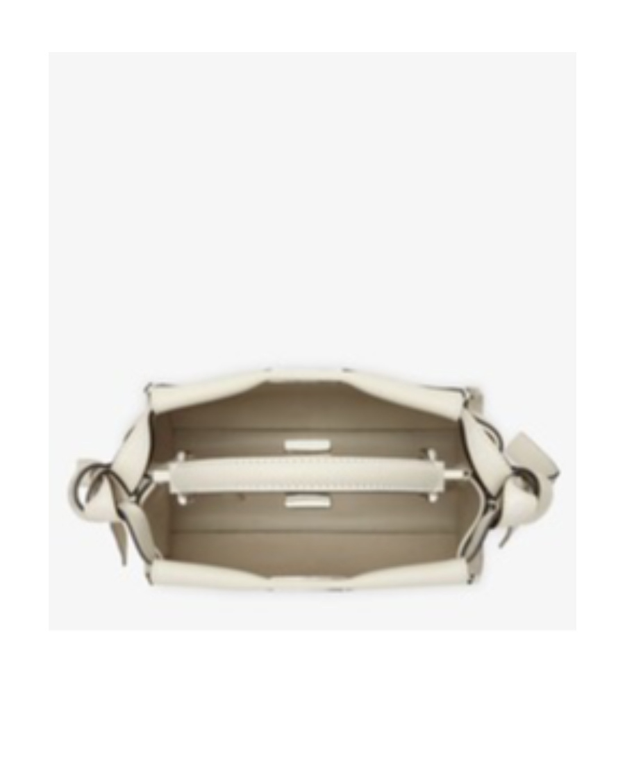 Fendi Mini Peekaboo Leather Bag In White