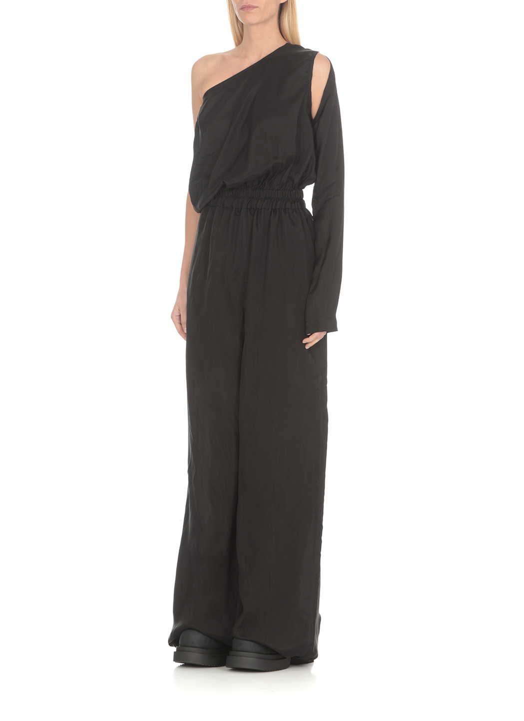 Rick Owens Atena Bodybag Satin Jumpusit In Black