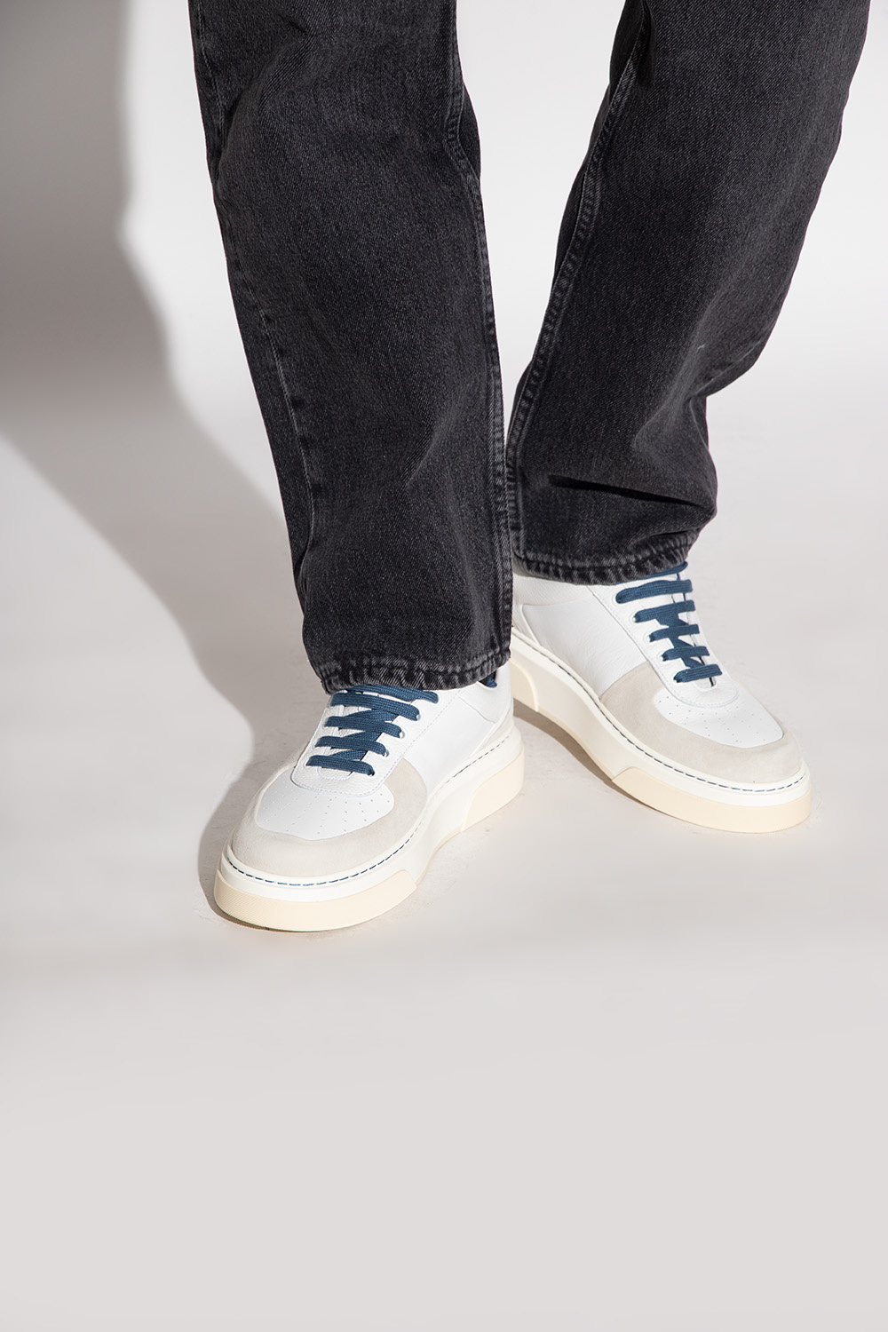 Ferragamo Perforated Logo Low Upper Board Shoes In White