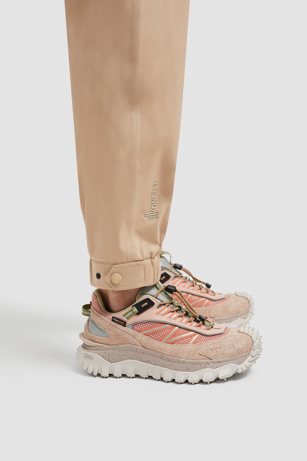 Shop Moncler Gore-tex Jogging Trousers In Nude