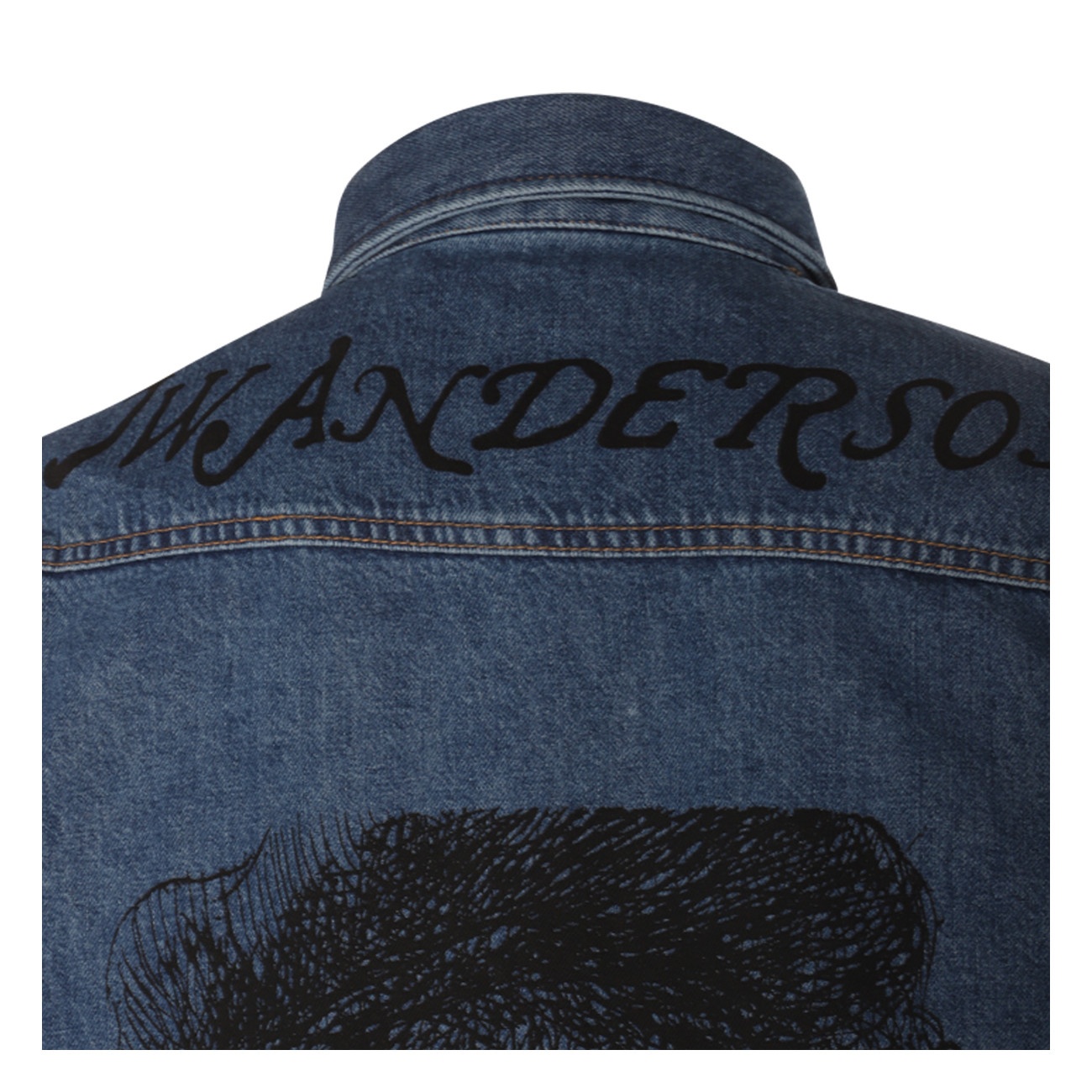 Jw Anderson Man Denim Shirt Blue Size L Cotton In Blue