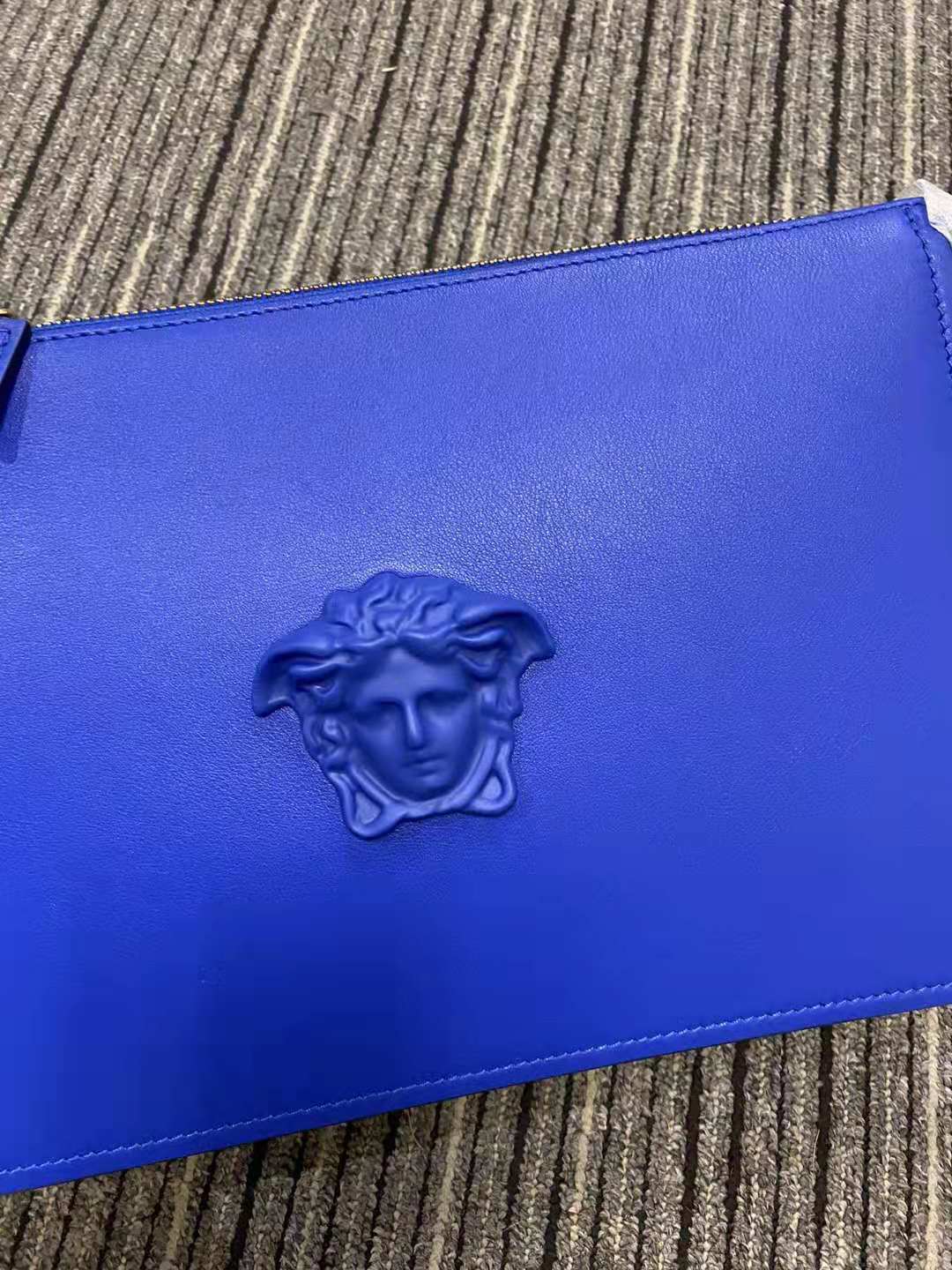 Versace Medusa Pattern Handbag In Blue