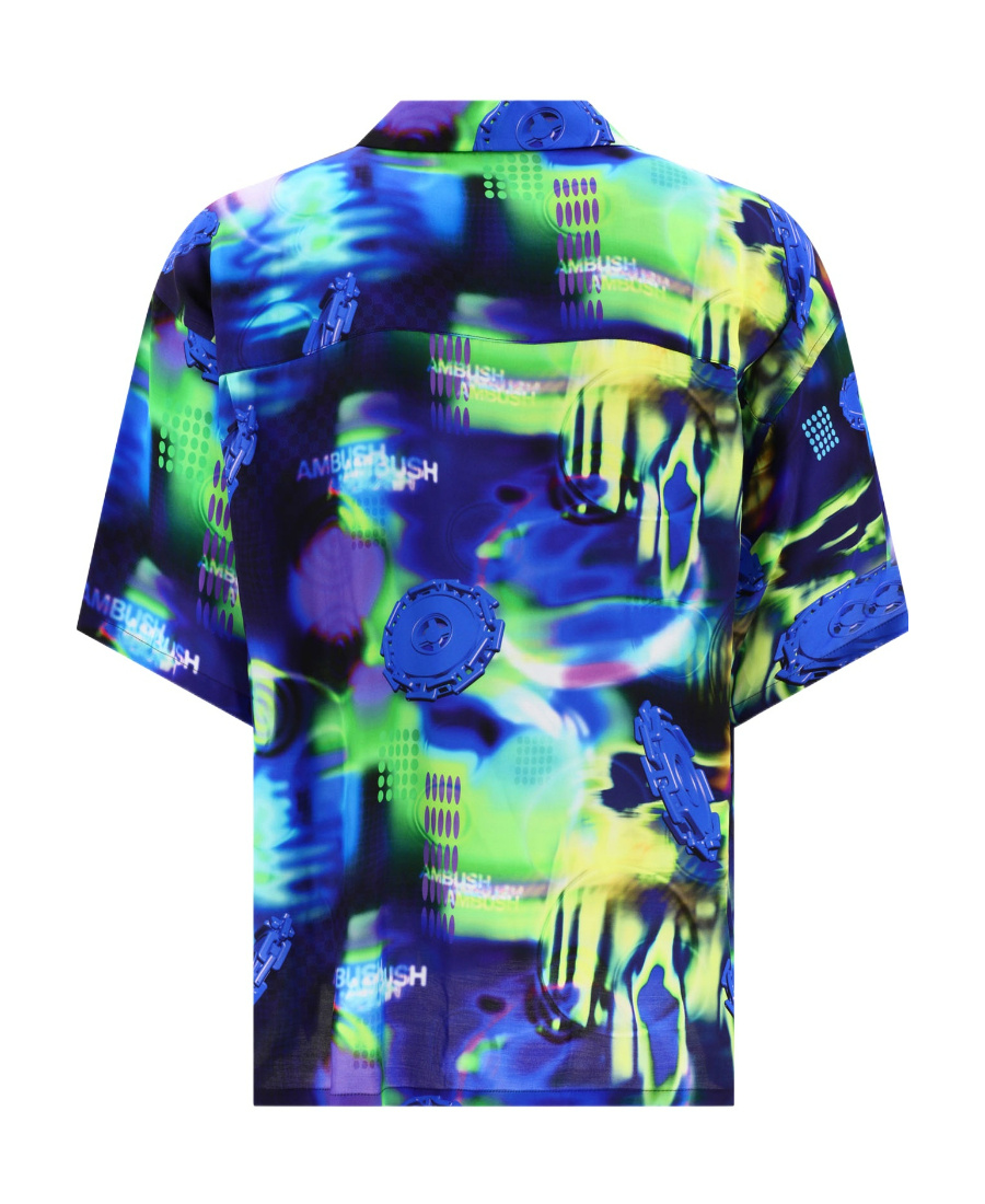 Ambush Abstract-pattern Short-sleeve Shirt In Blue