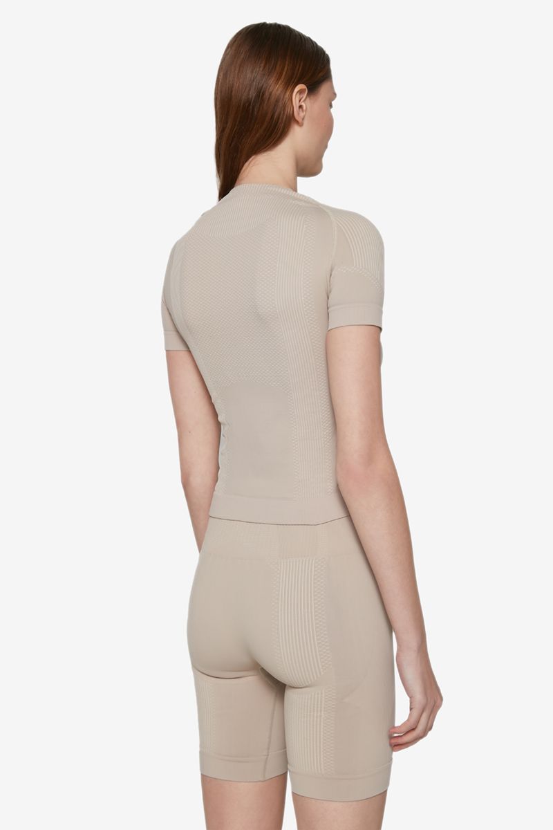 Misbhv Logo-lettering Cropped Top In Nude
