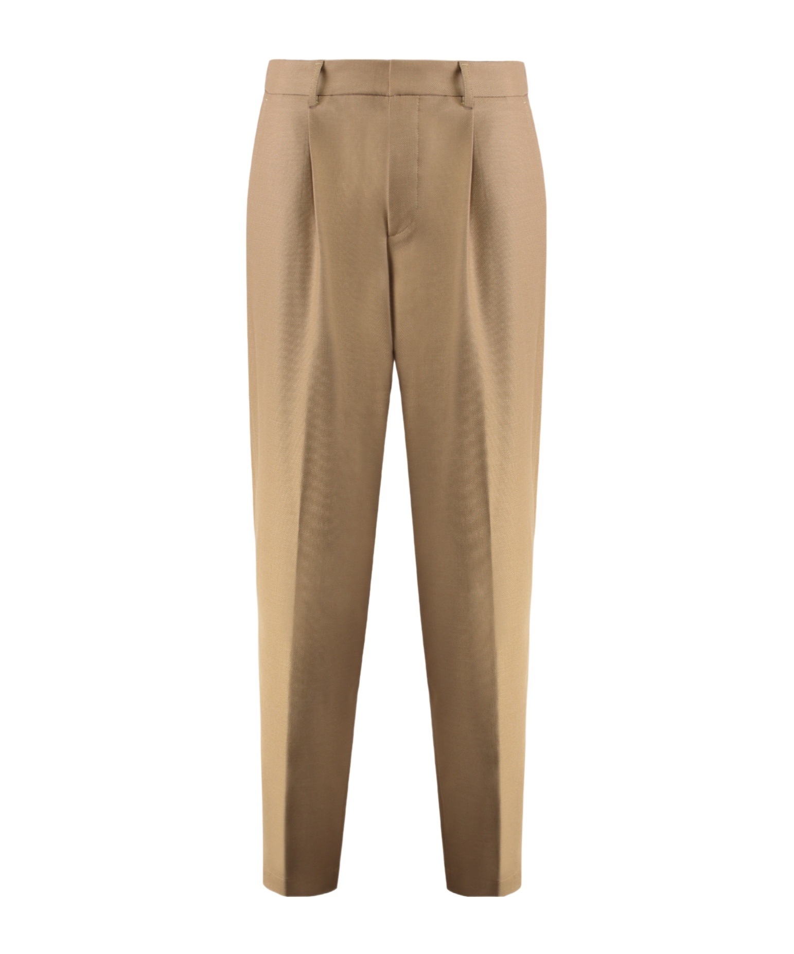Hugo Boss Boss Wool Blend Trousers In Brown
