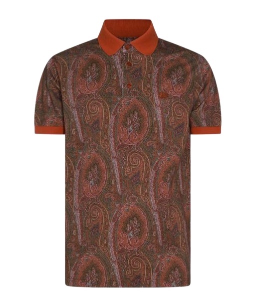 Etro Paisley Printed Short-sleeved Polo Shirt In Brown