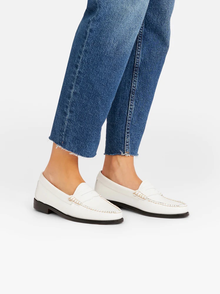 G.h. Bass & Co Weejuns Penny Round-headed Loafers In White