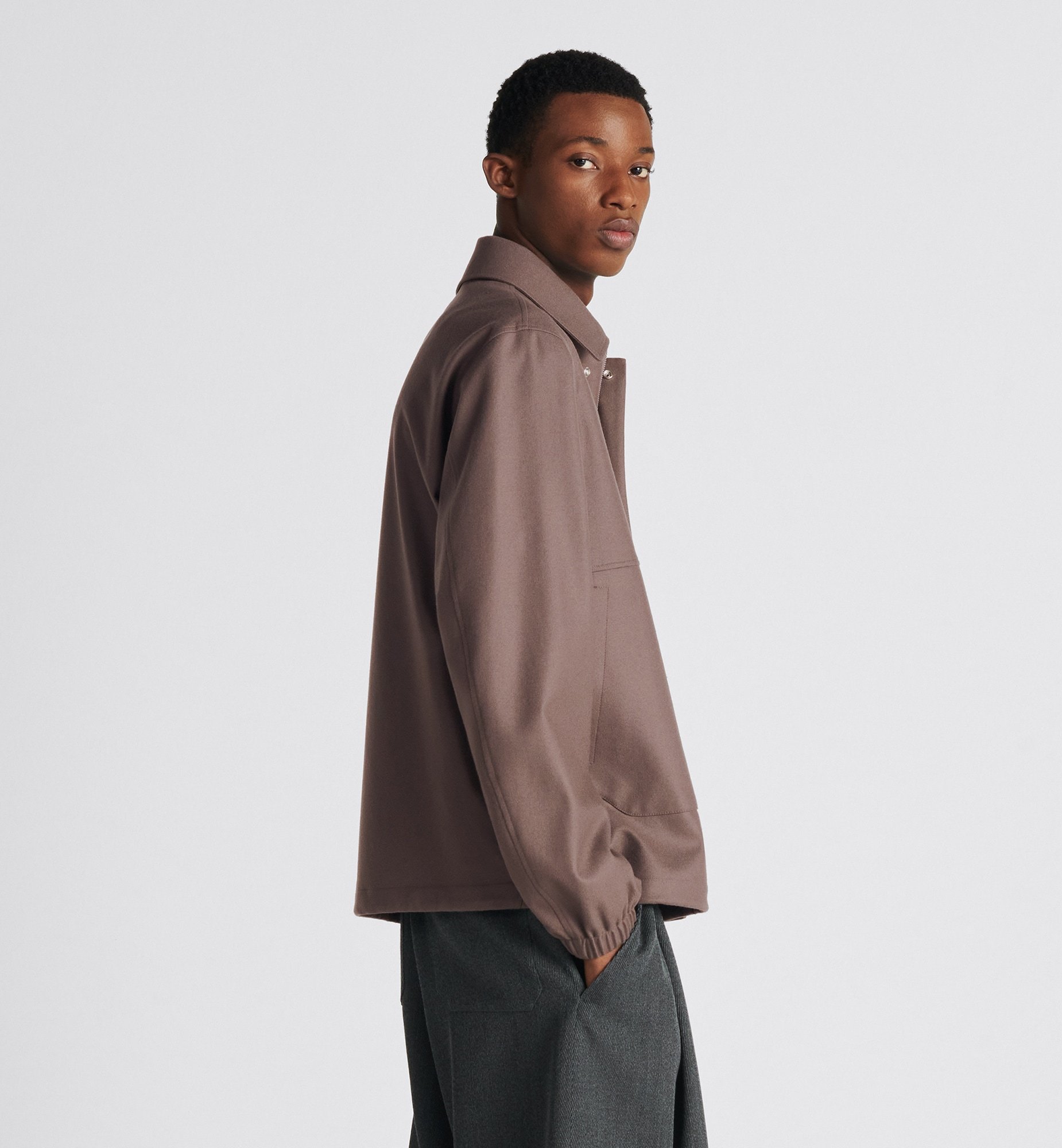 Dior New Shearing Cashmere Logo Casual Jacket In Brown
