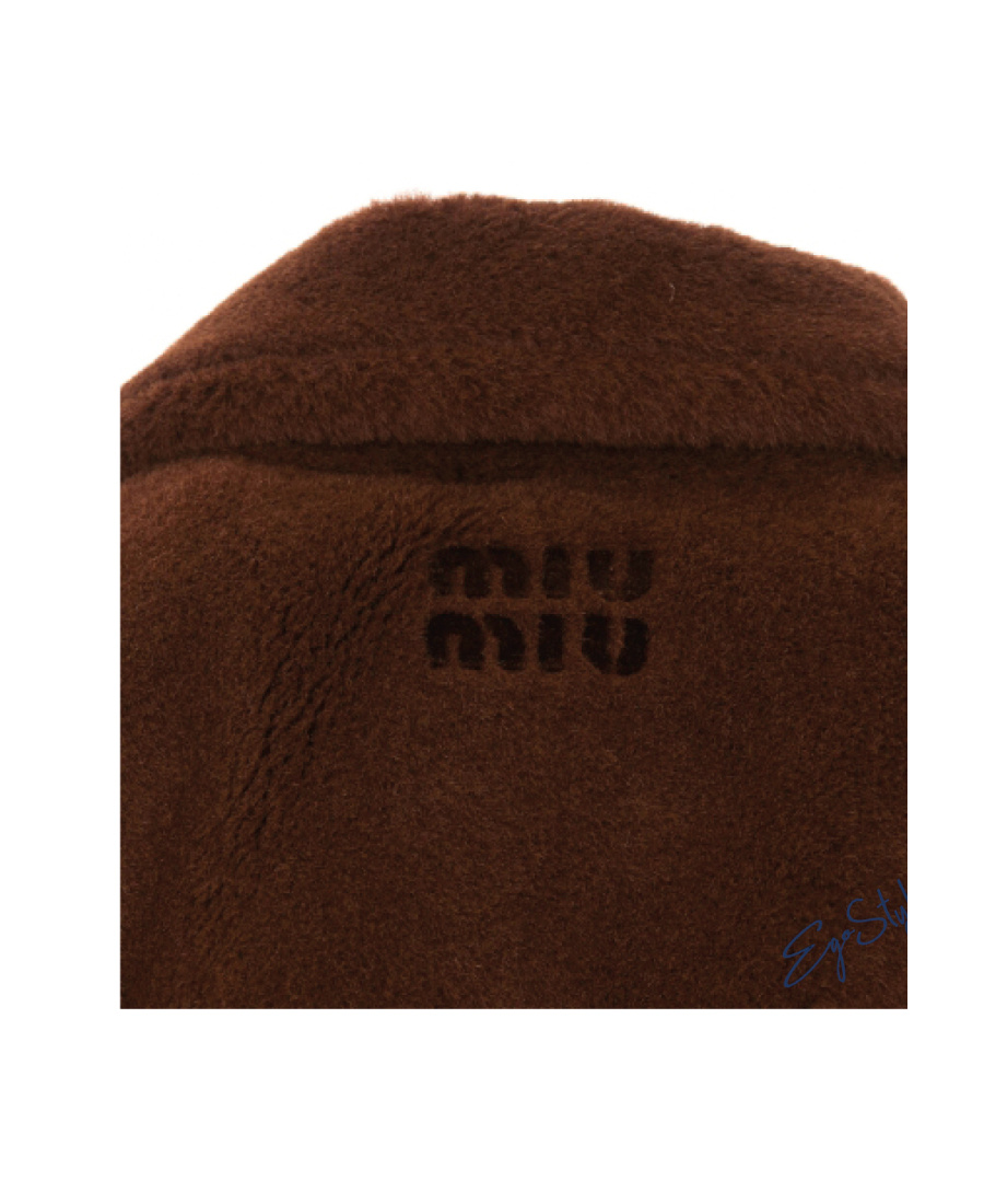 Miu Miu Single-breasted Coat In Brown