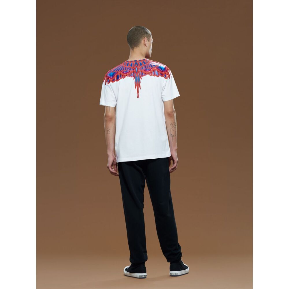 Marcelo Burlon County Of Milan Curves Wings Regular T-shirt White Red In Red