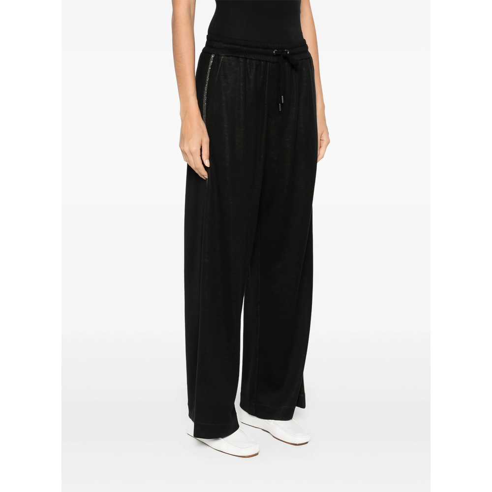 Brunello Cucinelli Shiny Trims Pants Black