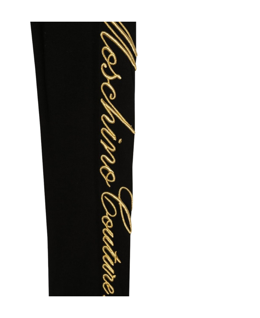 MOSCHINO EMBROIDERED-LOGO DETAIL LEGGINGS