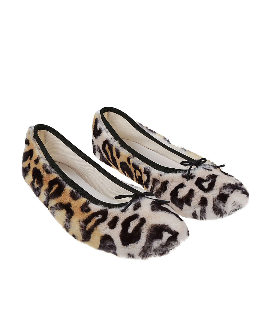 Repetto Leopard Print Ballet Shoes In Black