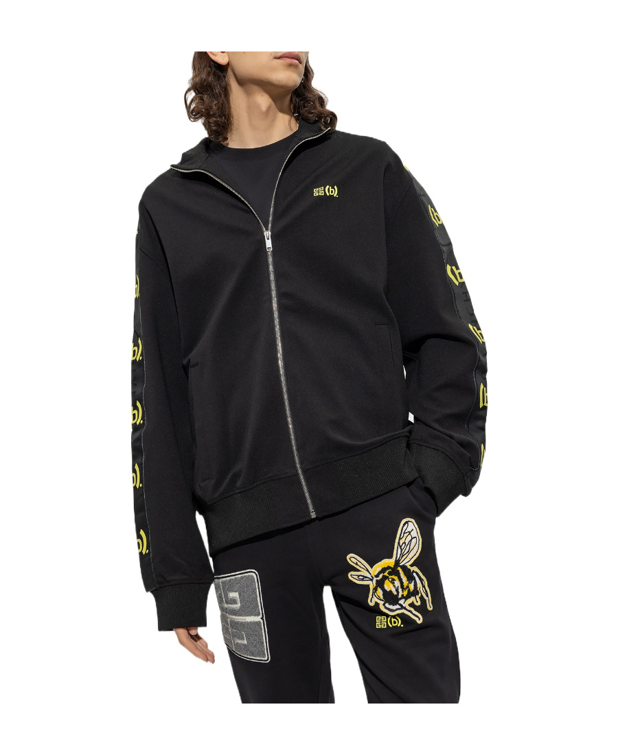 Givenchy Logo Printed Zipped Sweatshirt In Black