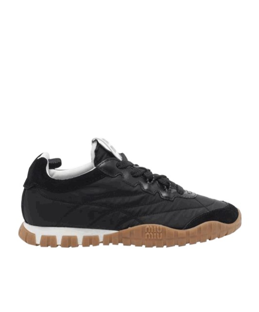 Miu Miu Lace-up Sneakers In Black
