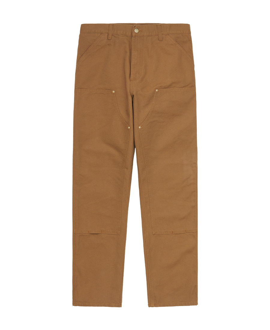 Carhartt Double Knee Straight-leg Cotton-canvas Carpenter Trousers In Brown