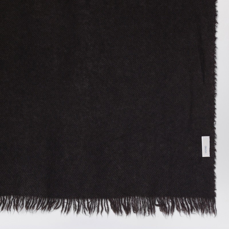Destin Surl Scarred Edge Silk Scarf In Black