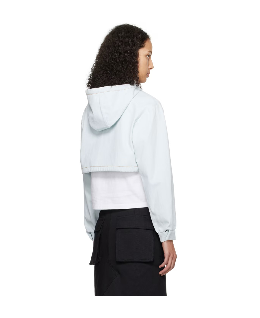 We11 Done Cropped Hooded Sweater In White