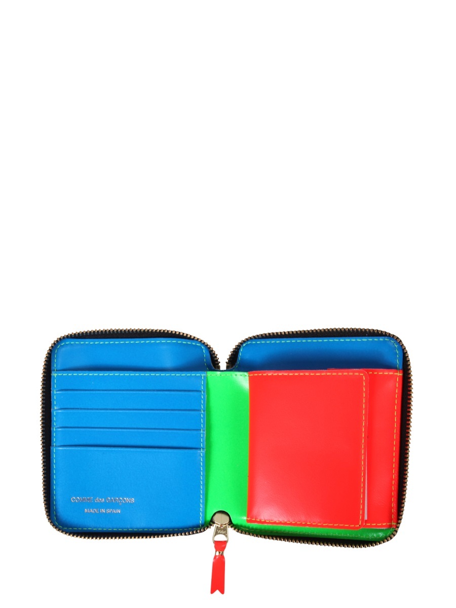 Comme Des Garçons Zip Around Wallet In Green