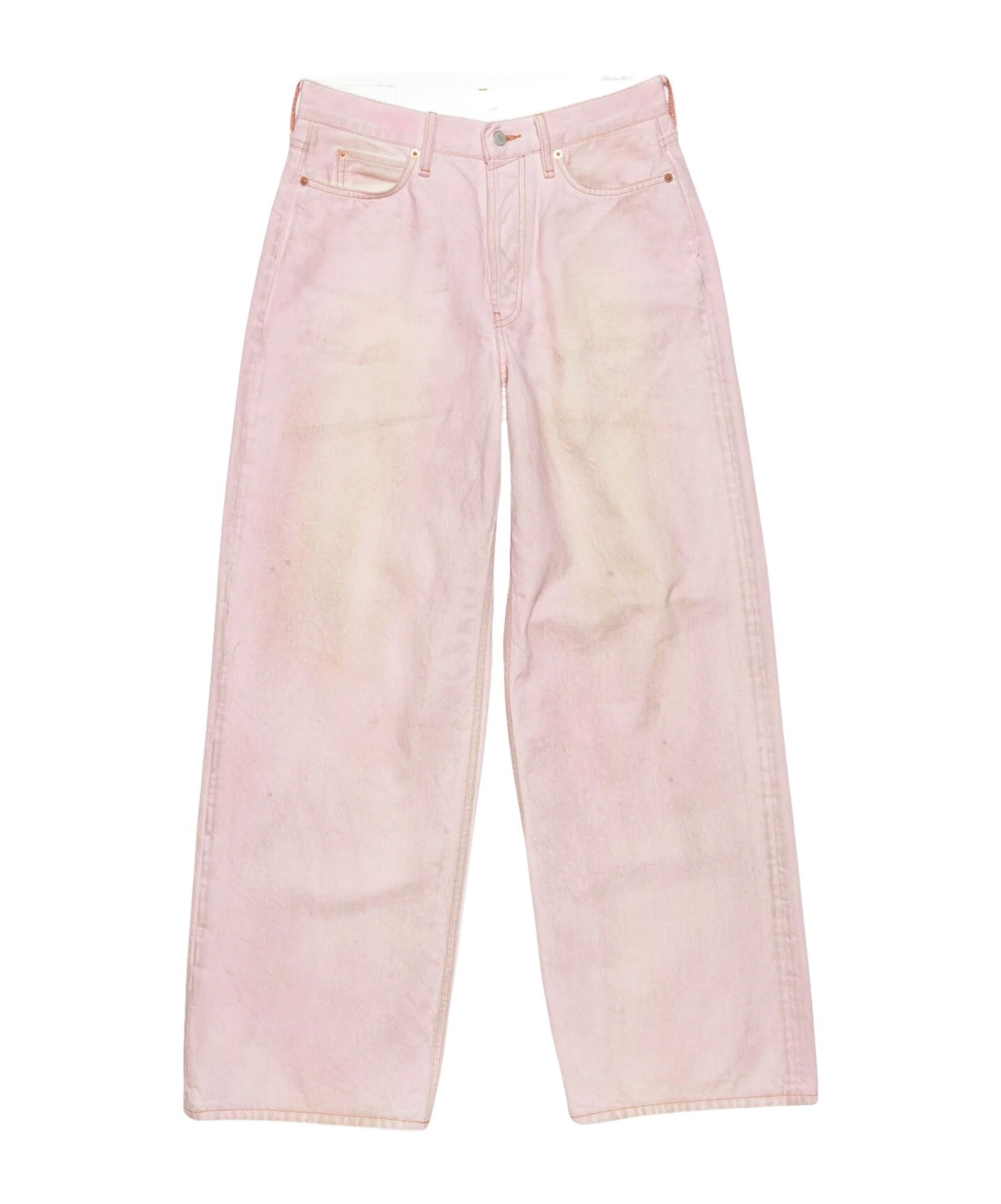 Acne Studios Denim Trousers With Belt Loops In Pink