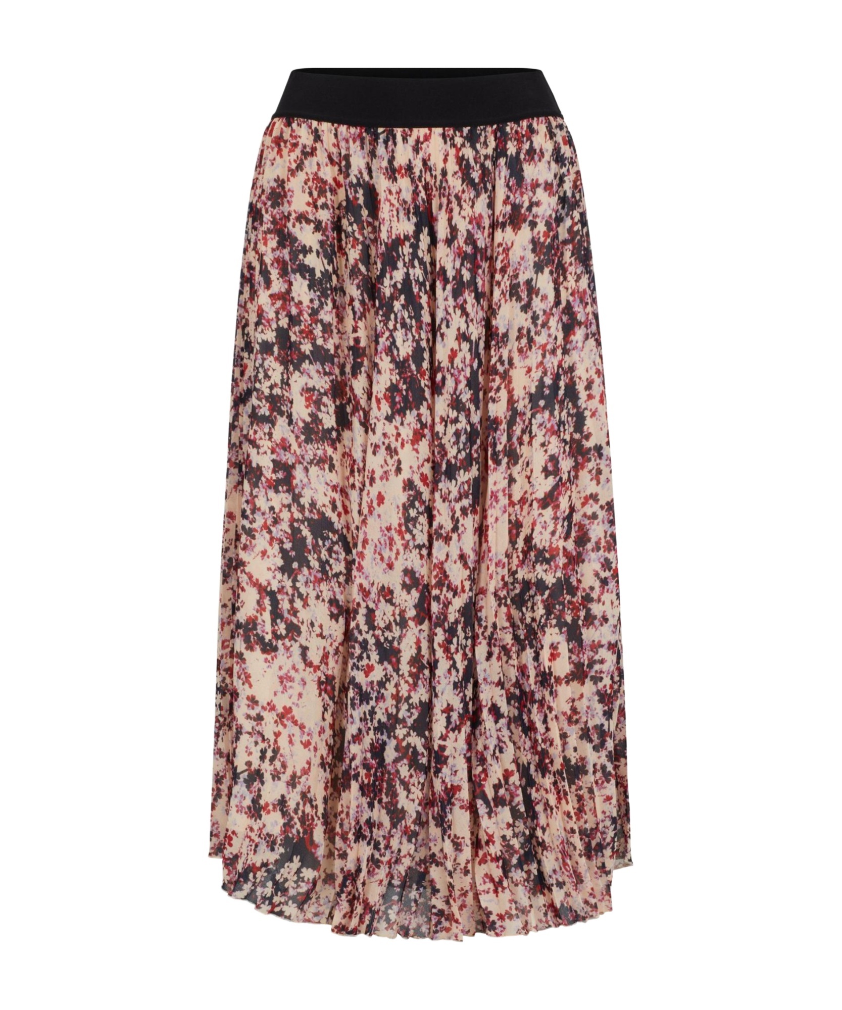 Hugo Boss Floral-print Skirt In Crepe Fabric In Nude