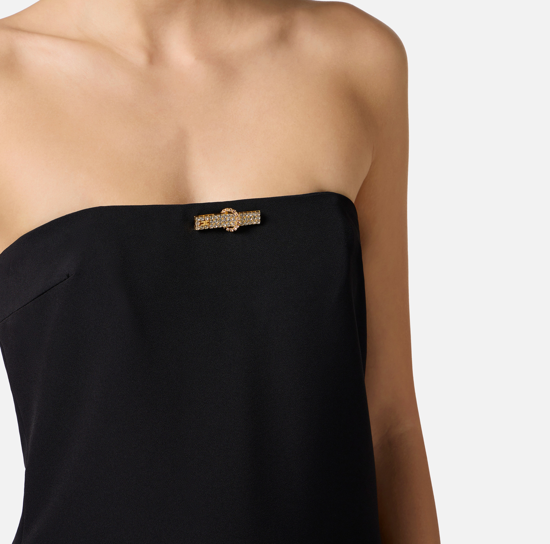 Elisabetta Franchi Tube Top Dress In Black