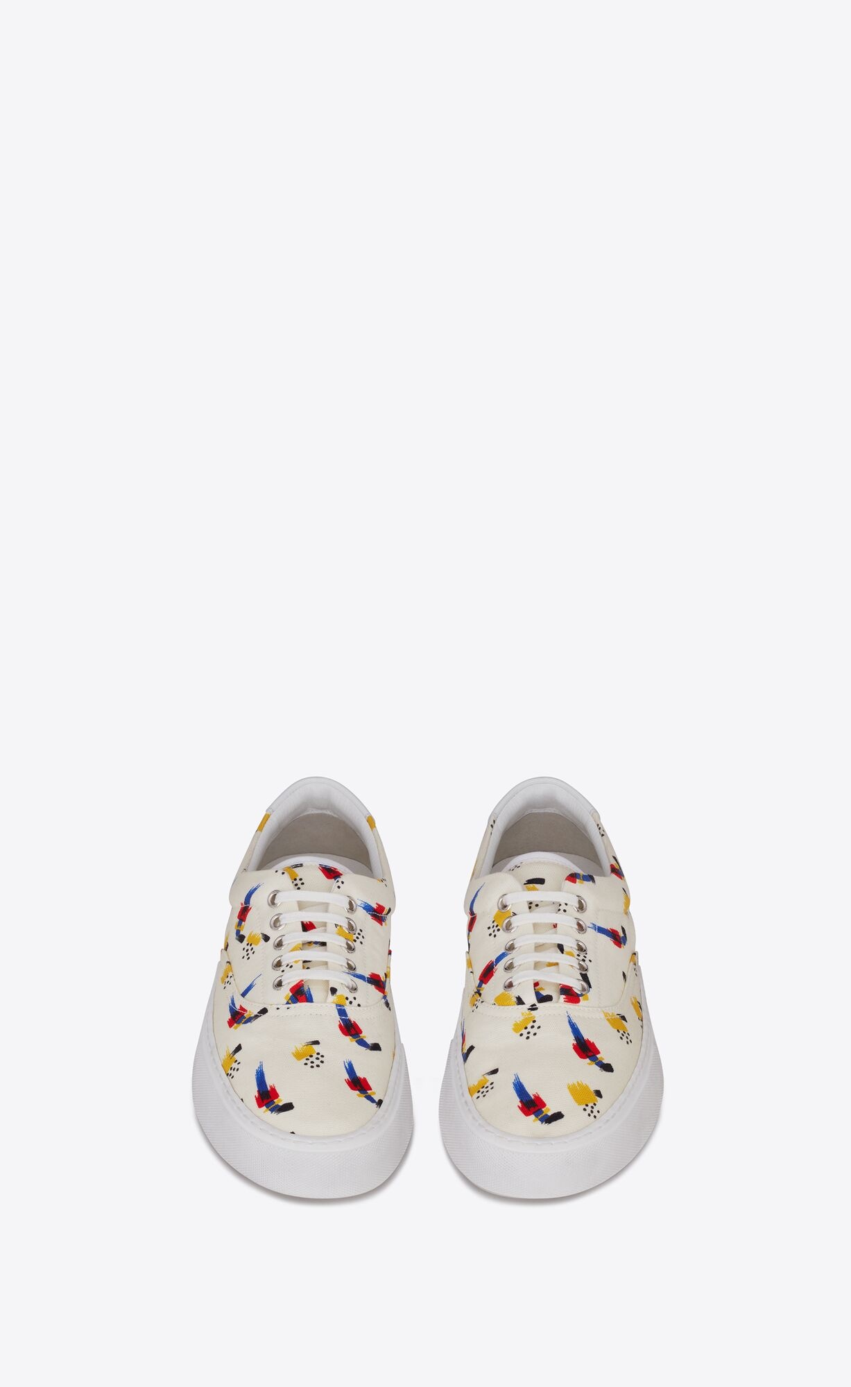 Saint Laurent Multicolor Venice Sneakers In White