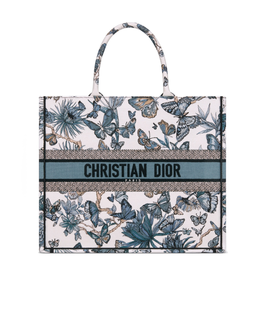 Dior Large Book Tote Handbag In Gray