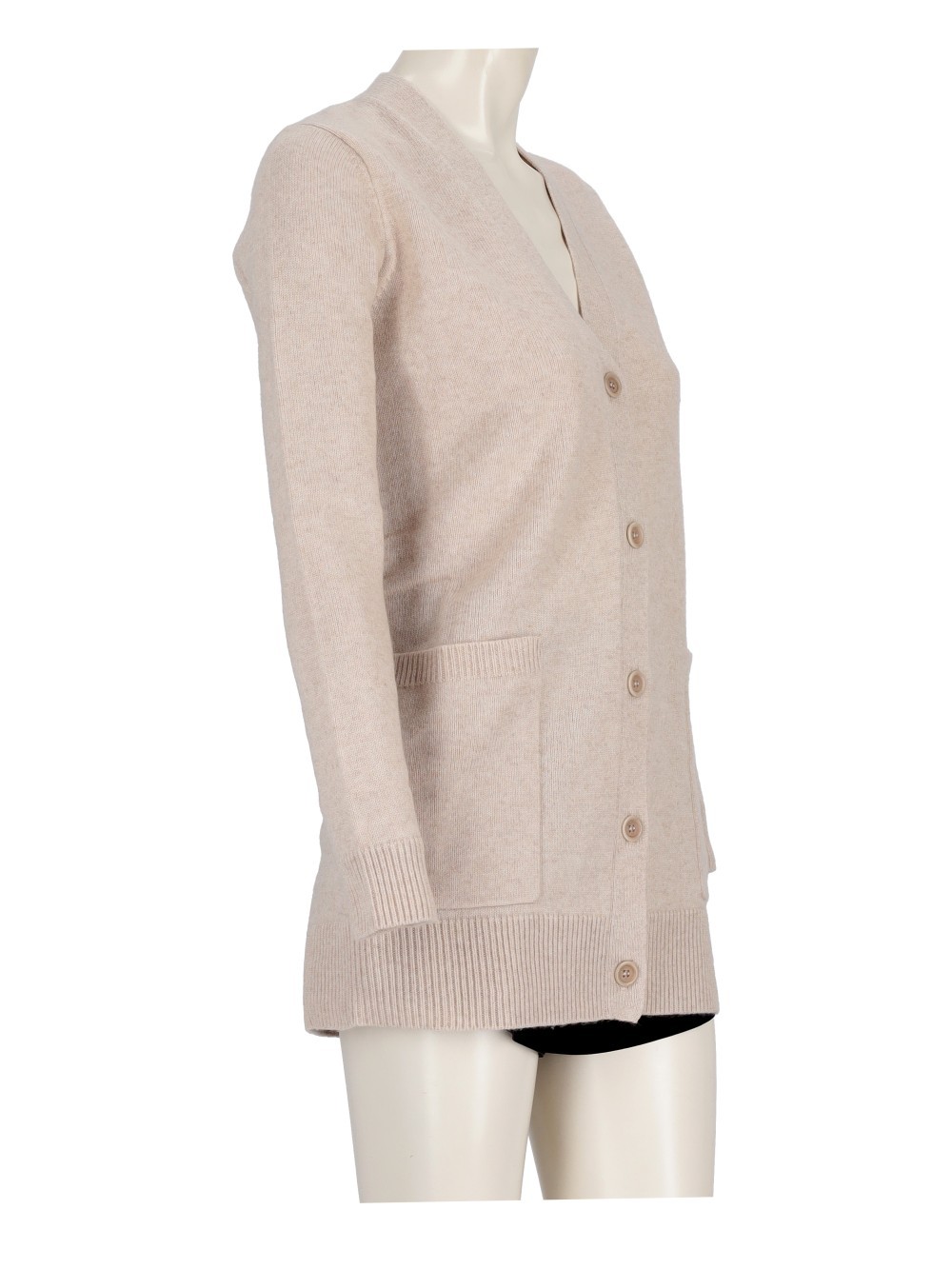 Max Mara Virgin Wool And Cashmere Cardigan With Sequins In Nude