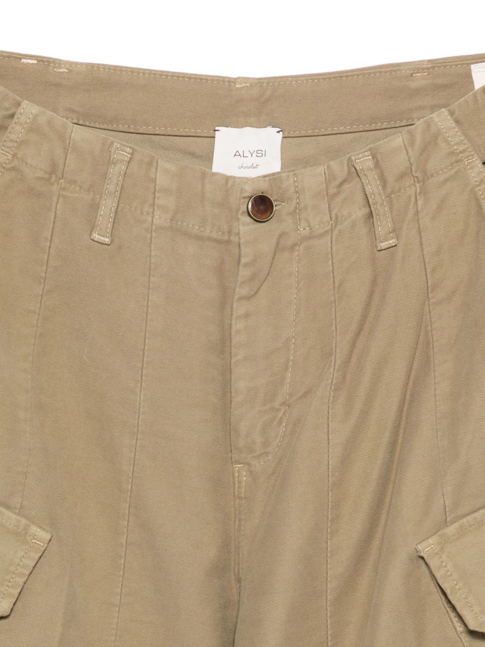 Alysi Cargo Pocket Casual Pants In Brown
