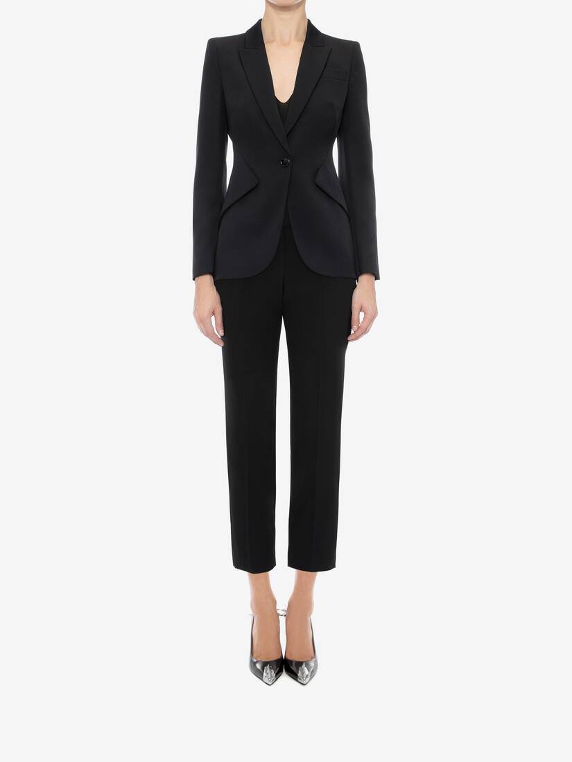 Alexander Mcqueen Cropped Tailored Trousers In Black