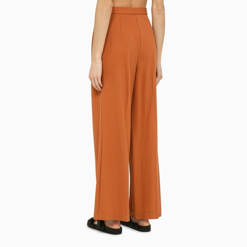 Harris Wharf London High-waisted Palazzo Pants In Brown