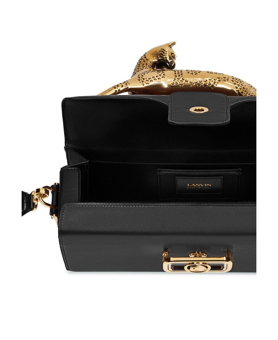 Shop Lanvin Pencil Cat Box Tote Bag In Black
