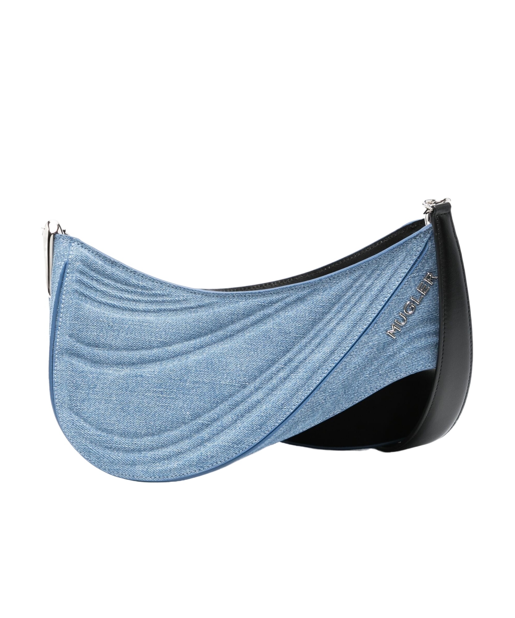 Mugler Medium Spiral Curve 01 Crossbody Bag In Blue