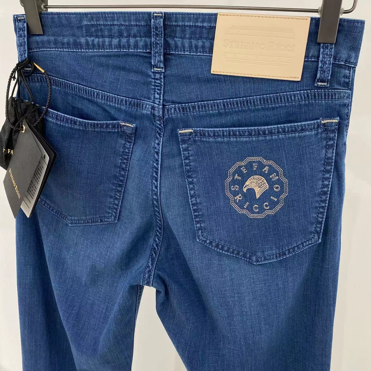Stefano Ricci Logo Logo Denim Trousers In Blue