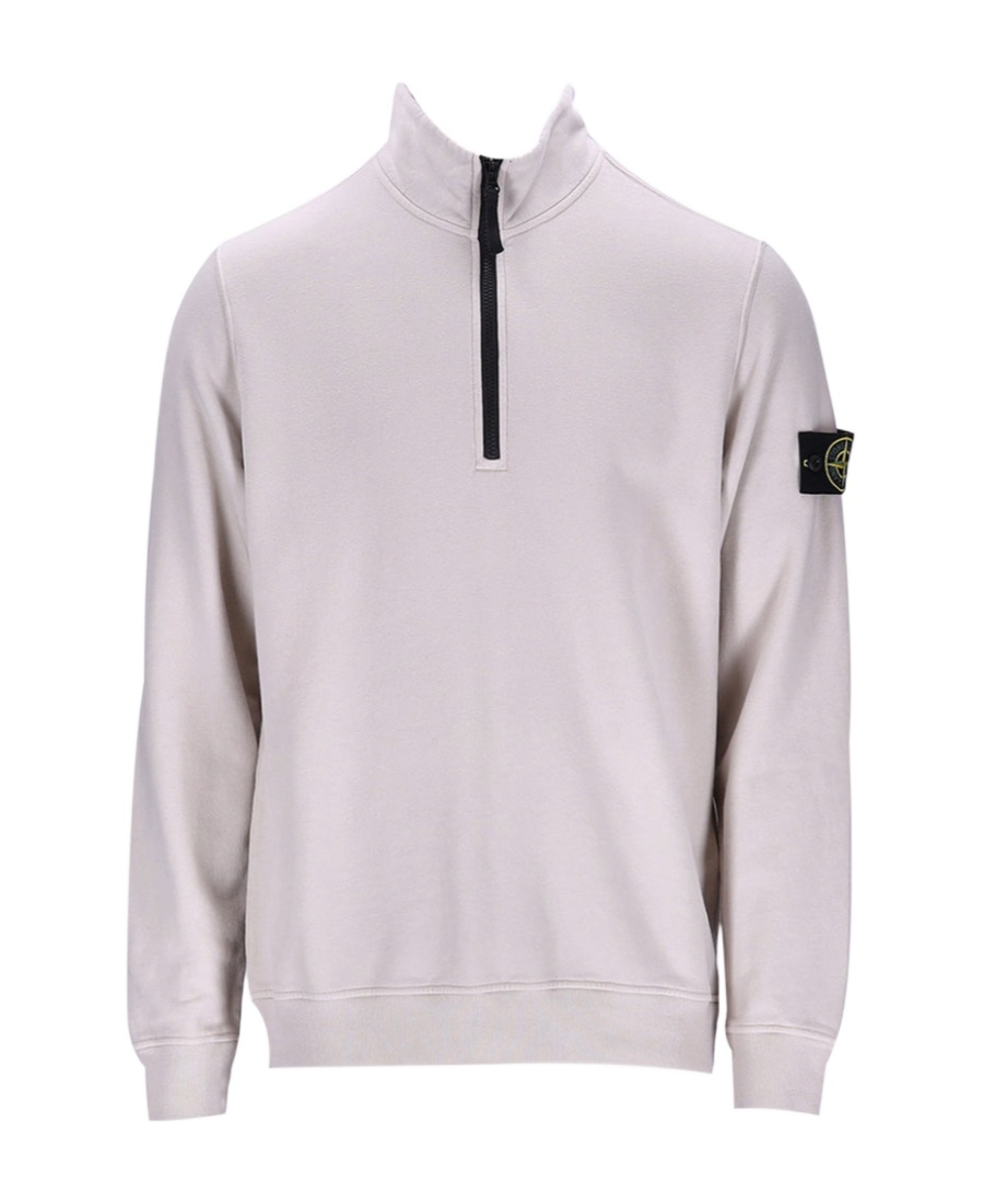 Stone Island Compass-patch High-neck Sweatshirt In Gypsum Color