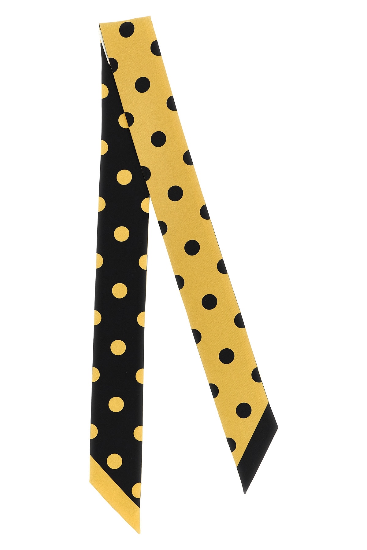 Valentino Yellow Bandeau Polka Dot Print Bandana Scarf In Yellow