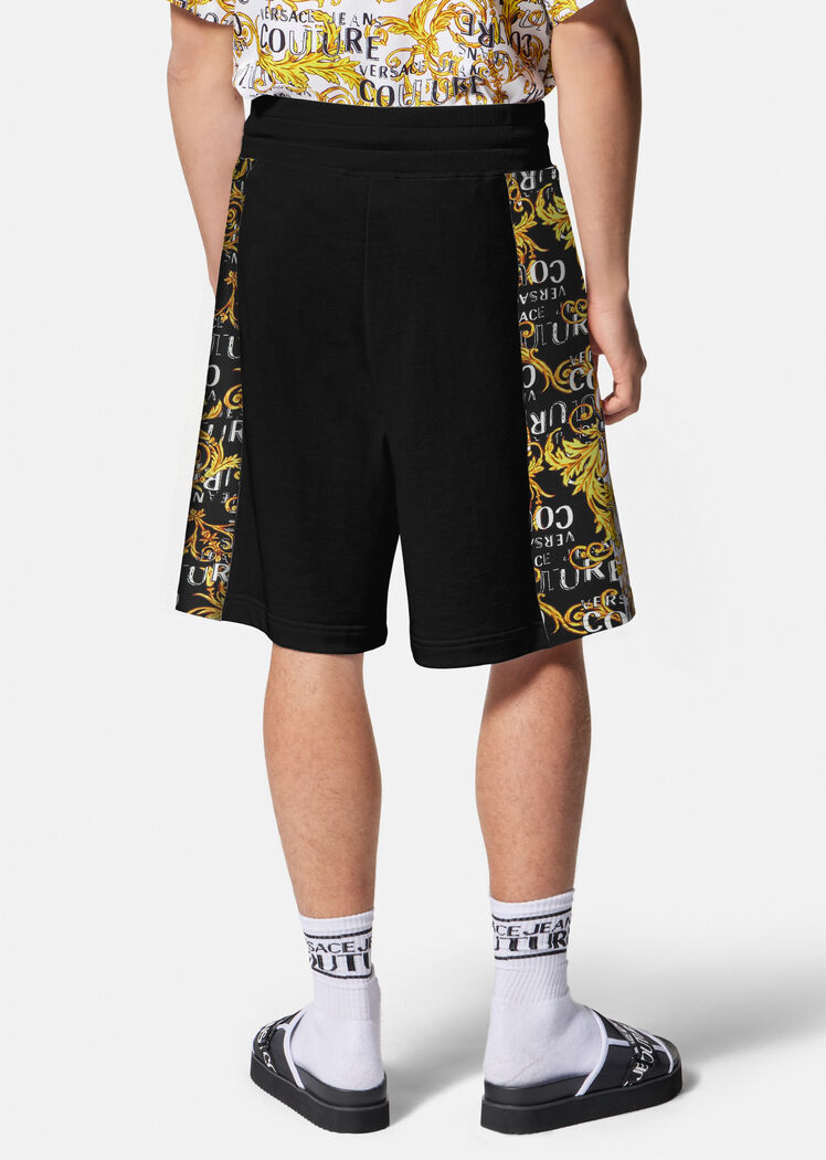 Versace Elastic Waist Shorts In Black