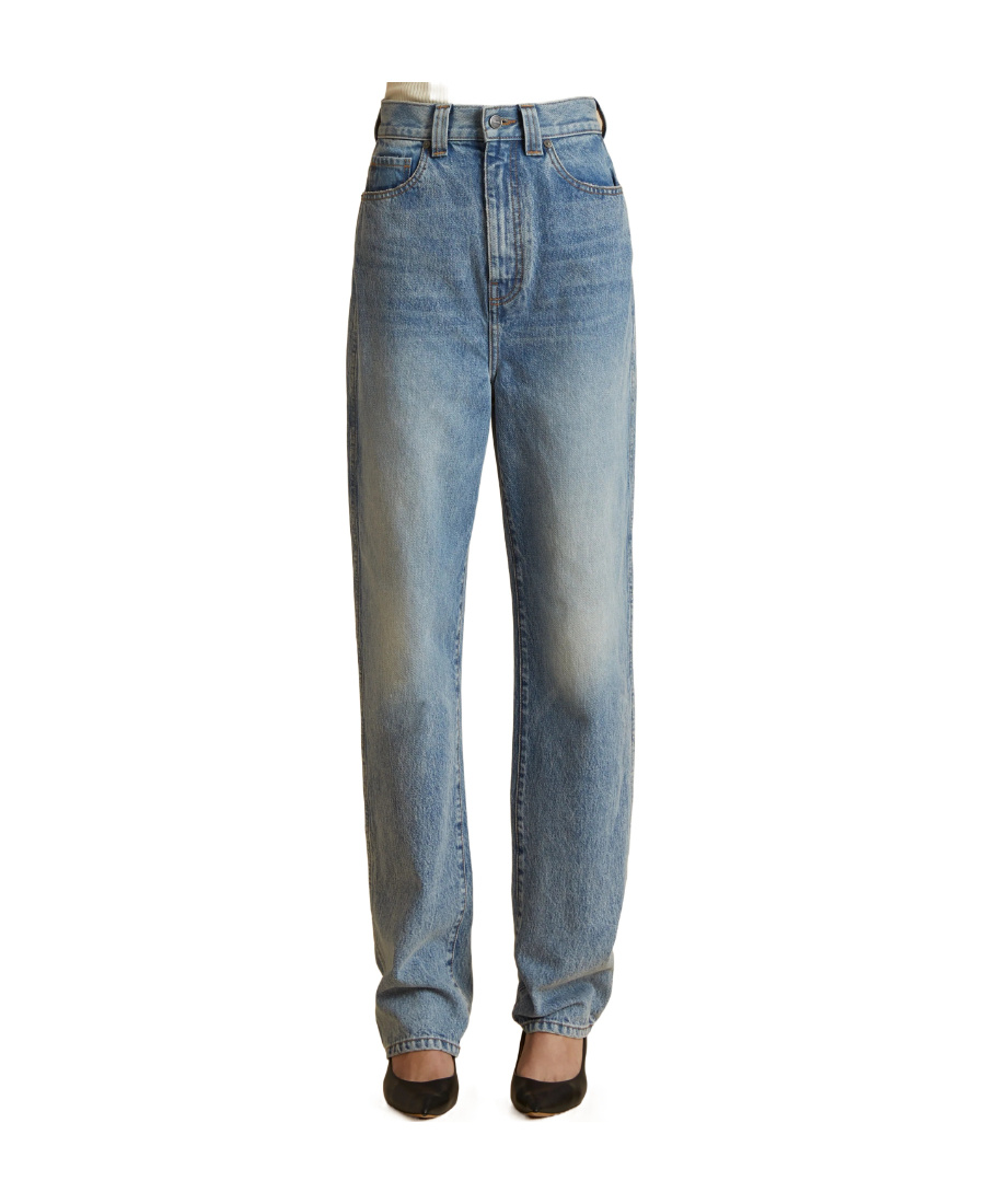 Khaite Albi High-rise Tapered Jeans In Blue
