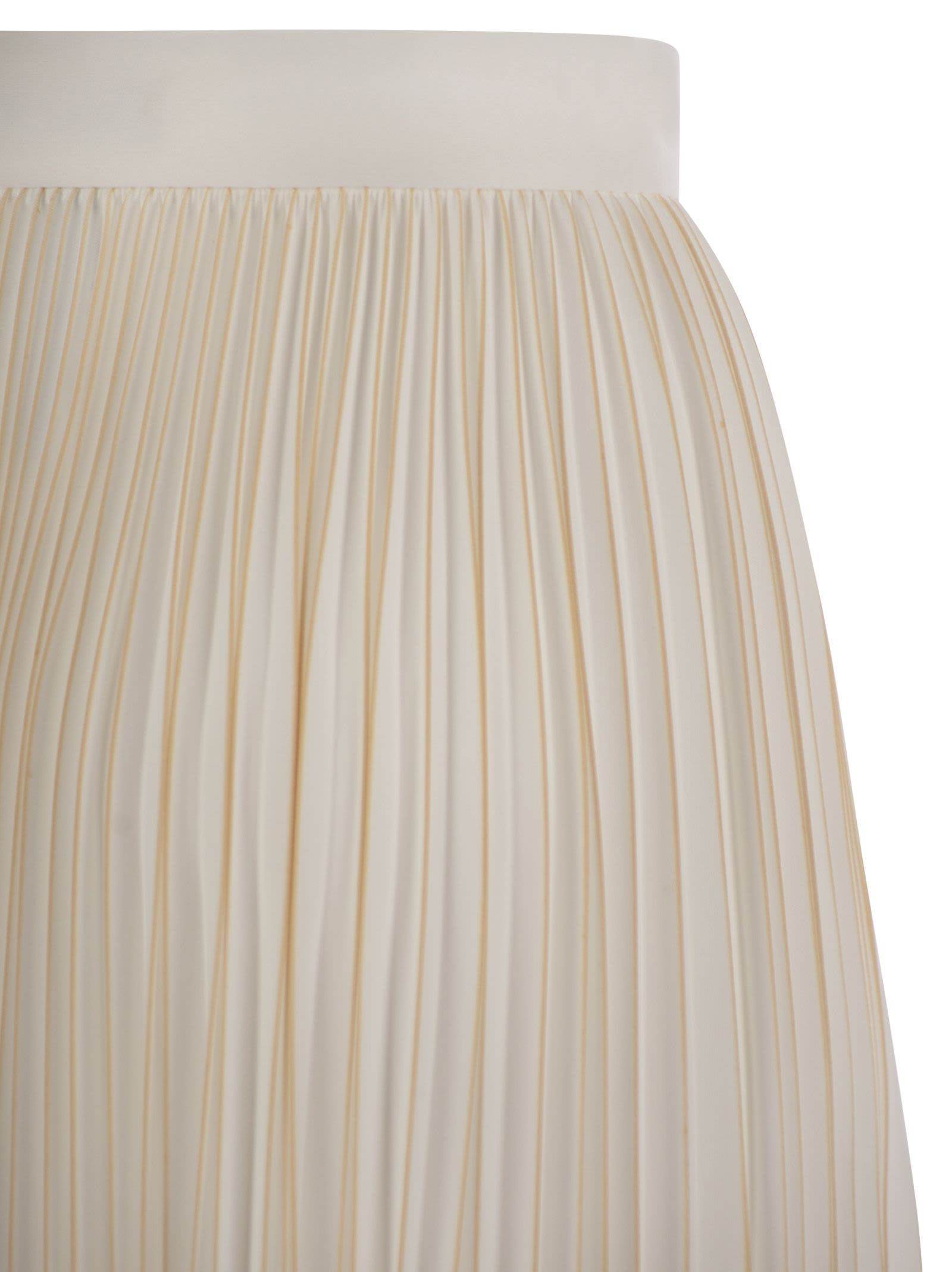 Fabiana Filippi Zip Fastened Pleated Jersey Skirt In Neutral