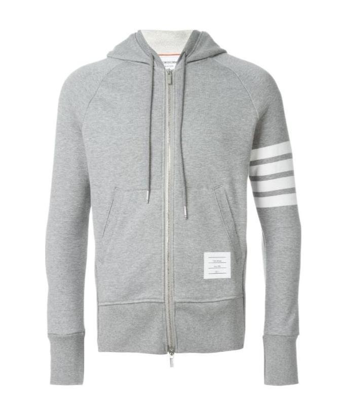 Thom Browne 4-bar Raglan-sleeve Waffle Stitch Hoodie In Gray