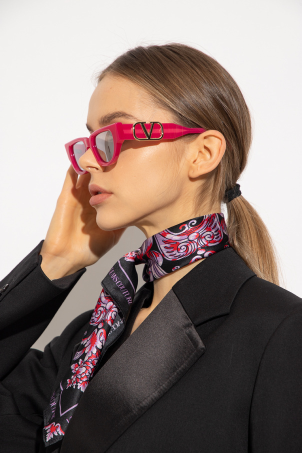 Valentino Ii Vlogo Cat-eye Sunglasses In Silver