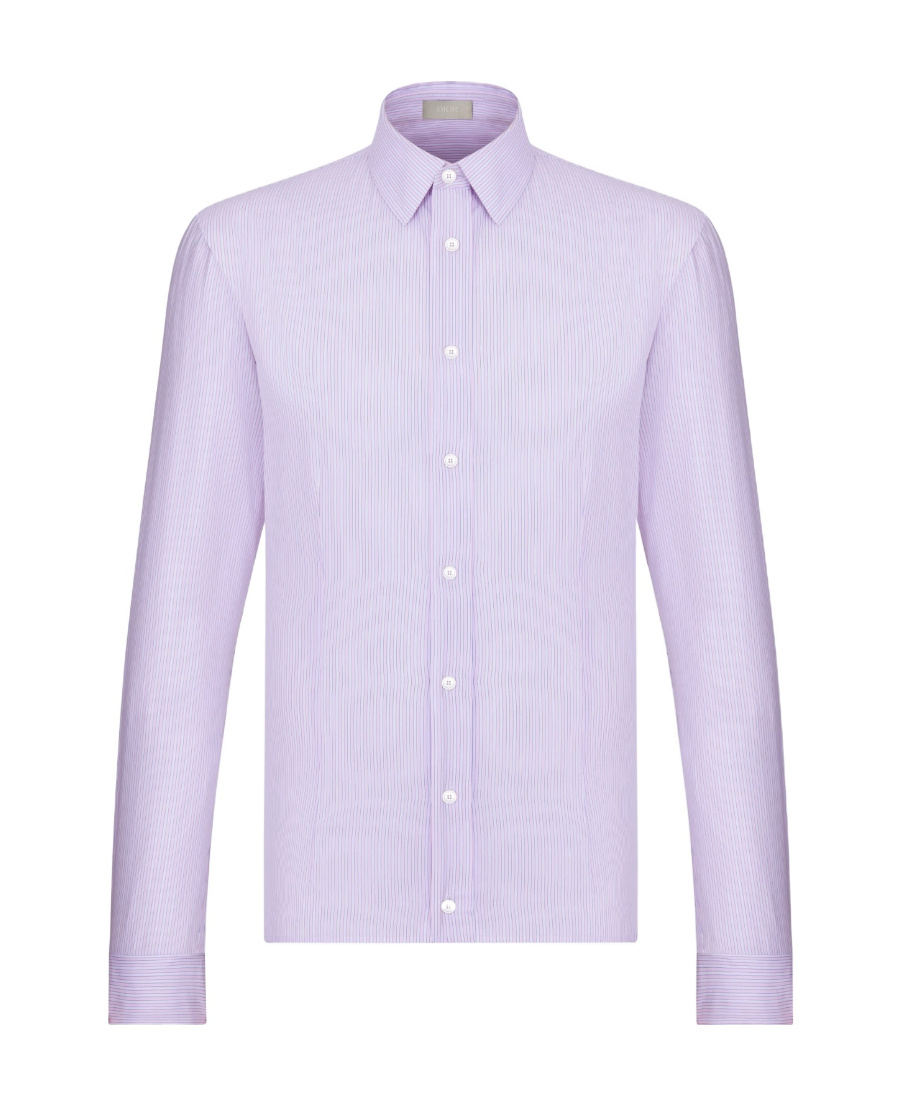 Dior Striped Long-sleeved Shirt In Purple
