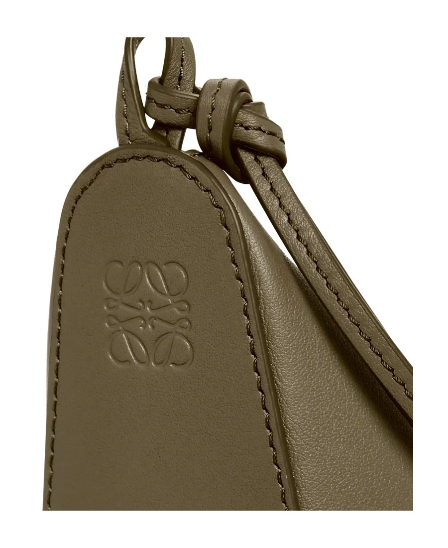 Loewe Hammock Drawstring Small Leather Shoulder Bag In Green